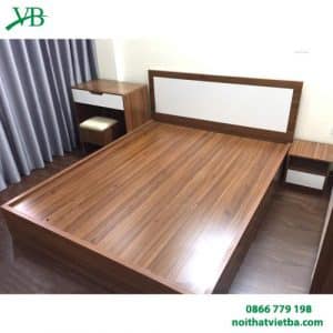 Giường gỗ công nghiệp cải trắng VB-4014