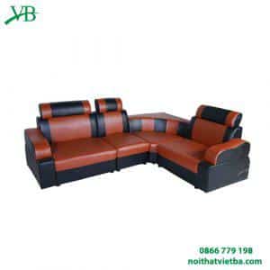 Sofa da góc màu cam và nâu VB-6000