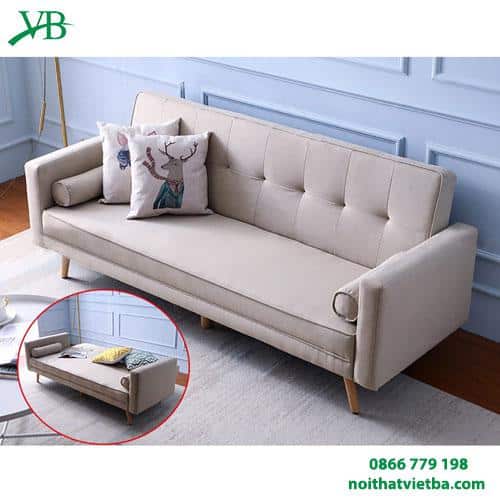 Sofa văng gỗ giá rẻ bọc nỉ VB-6047