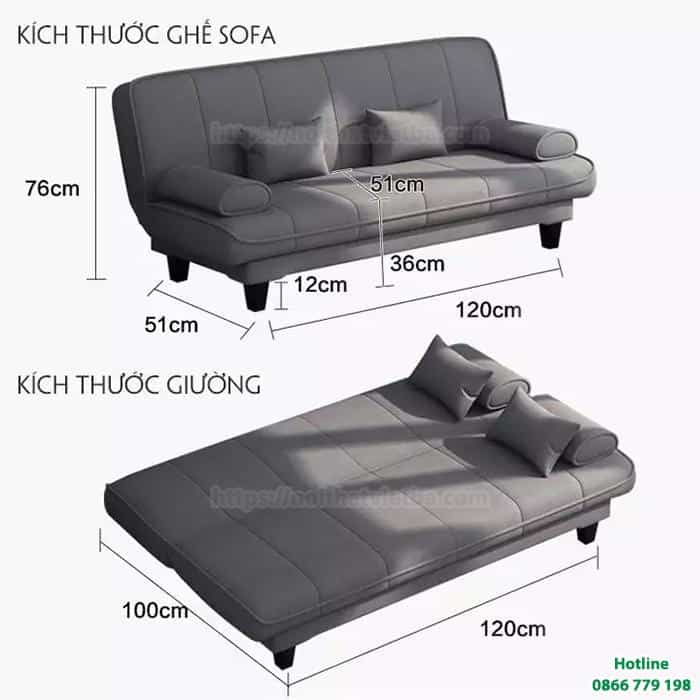 Mẫu ghế sofa thông minh có thể biến hình thành giường ngủ đa năng