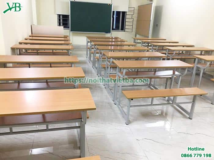 Bàn học sinh liền ghế 2 ngăn, loại phổ biến nhất tại các trường học VB-5001