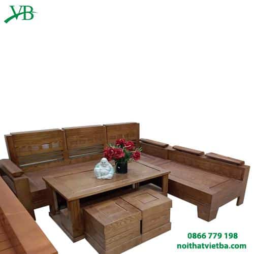 Mẫu sofa gỗ óc chó giá rẻ VB-6303 Nội Thất Việt Ba
