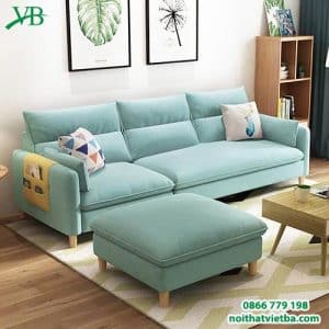 Bộ sofa đệm lệch xanh ngọc VB-6054