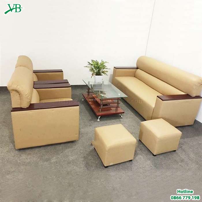 Sofa da Nhật màu trắng VB-6003 dòng sofa giá rẻ thường dùng cho văn phòng, nhà ở