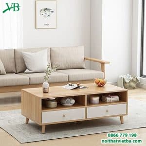Bàn trà mặt gỗ sofa mẫu đẹp hiện đại VB-6631