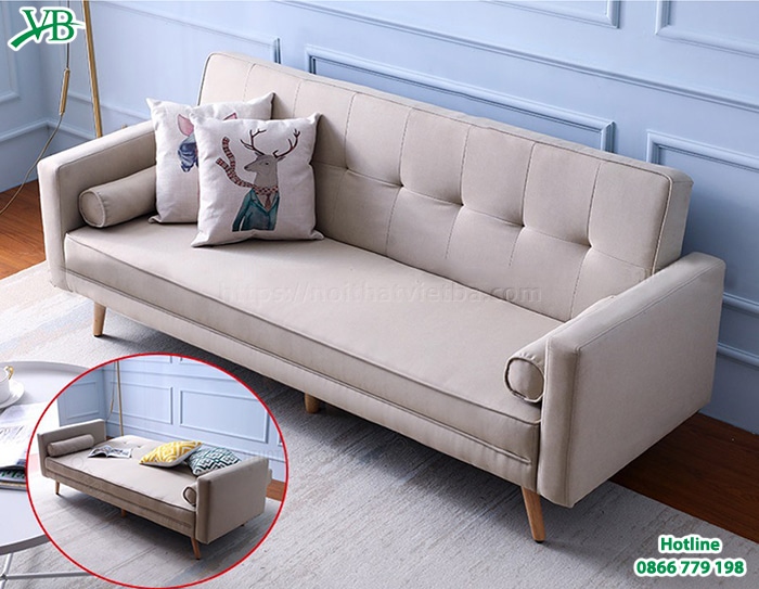 Hình ảnh sofa văng gỗ giá rẻ bọc nỉ VB-6047