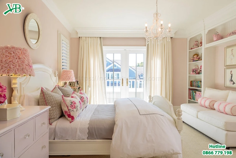 Phòng ngủ màu hồng nhạt cho các nàng xu hướng mới